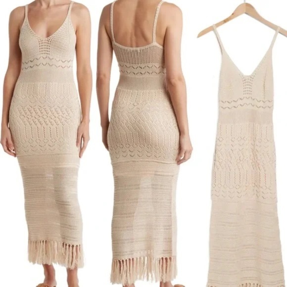 Lulus Crochet Maxi Dress XL - Picture 1 of 5